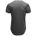 thumbnail image 3 of AHTJRT Men's Premium Longline Curve Hem Droptail T-Shirt for Hipster Style Dark Gray S, 3 of 3