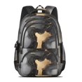 thumbnail image 2 of Grey and Gold Marble Pattern Backpack for School, Cute School Bag with Adjustable Shoulder Straps and Padded Back, 16.9"x12.6"x5.9", 2 of 5