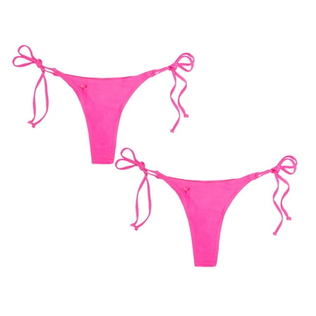 Kcodviy 2Pcs Side Bottom Thong Swimwear Plus Size Swim For Women Brazilian Bathing Bikini Women Swimsuits For Women 1 Piece Tie Swimsuit Swimwears Tankinis Top Swimsuits For Women Set Swimsuits F