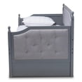 thumbnail image 3 of Bowery Hill Traditional Wood Upholstered Twin Daybed with Trundle in Gray, 3 of 10