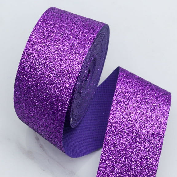 Mictong Christmas ribbon, 1.58 inche wide and 10 yards long, sparkling ribbon for crafts and Christmas decorations, holiday ribbon for holiday gift packaging, 1 piece, purple