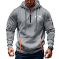 thumbnail image 1 of Sudadera con capucha para hombre, estilo casual, deportivo, de color liso, con cremallera y bolsillo, de manga larga, blusa de poliéster., 1 of 6