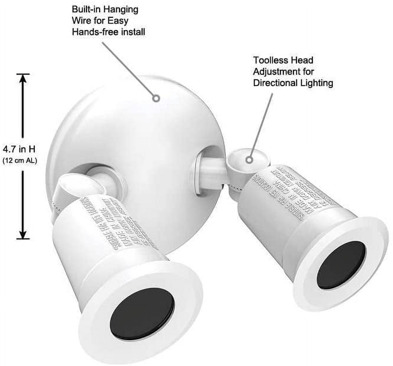Commercial Electric Twin-Head White Outdoor Flood Light