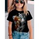 thumbnail image 1 of Camiseta con estampado 3D de tigre para jóvenes: transpirable, informal y holgada, de cuello redondo, para niños y niñas, moda de verano., 1 of 7