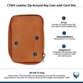 thumbnail image 3 of CTM Leather Zip Around Key Case with Card Slot, 3 of 3
