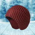 thumbnail image 2 of Riforla Men's and Women's Knitted Cap Warm Cap Slouchy with Ear Warmer Winter Cycling Plus Hat Bomber Hats RD1, 2 of 3