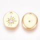 thumbnail image 2 of 2 dijes ovalados con estrella, dijes de latón con circonita cúbica transparente, chapados en oro auténtico de 18 quilates., 2 of 2