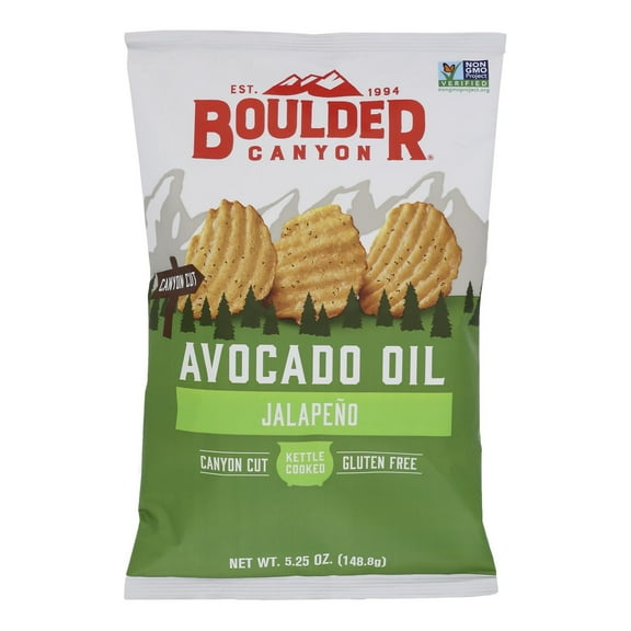Boulder Canyon - Kettle Chips - Avocado Oil Jalapeno - Case of 12 - 5.25 oz.