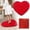 Red, variant on Heart Shaped Rug - Bathroom & Living Room Non- Themed Floor Mat, for Couples