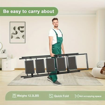 3-Step Folding Ladder with Tool Rack & Anti-Slip Treads, Steel Step Stool for Home & Garage Use