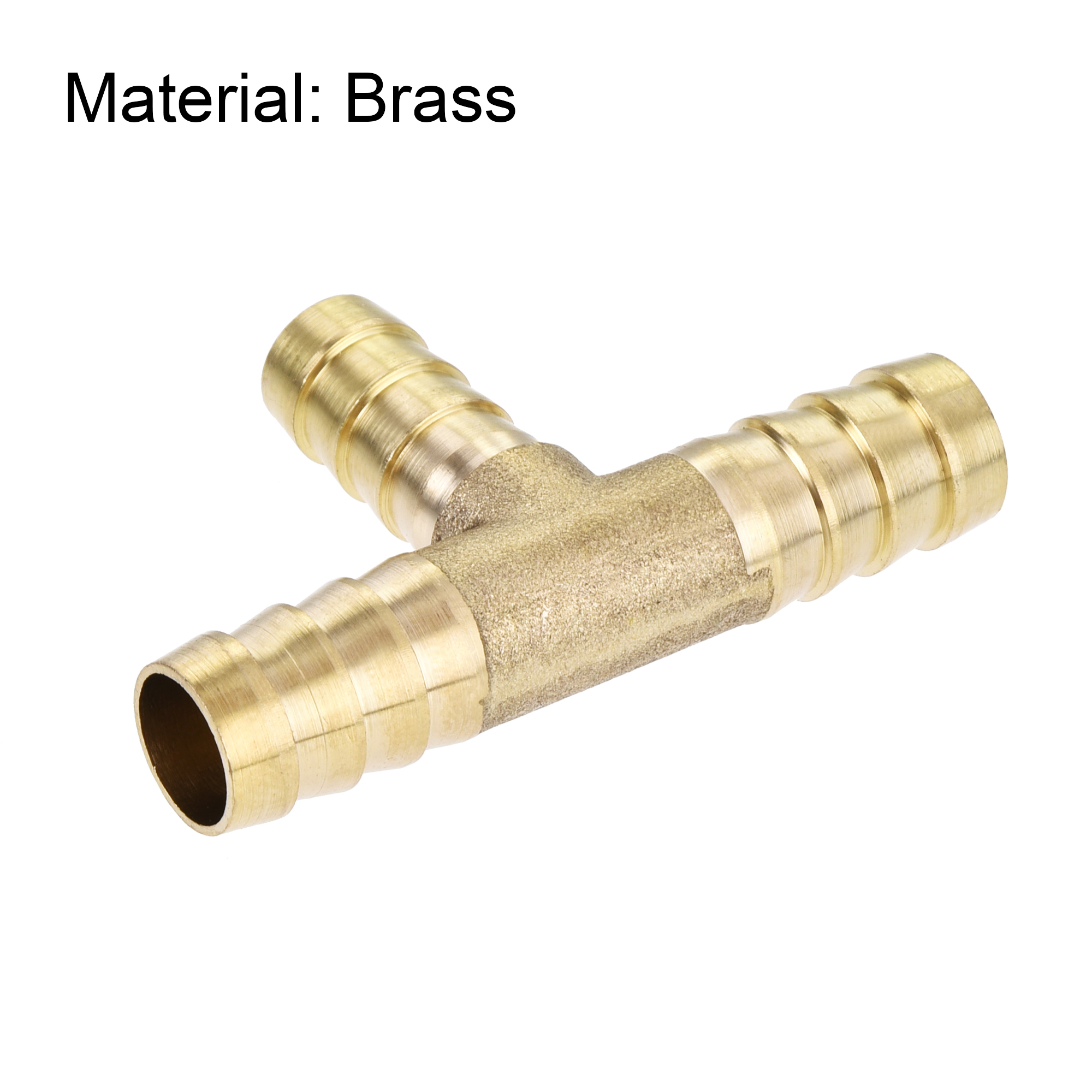 Unique Bargains Barb Hose Fitting Tee T Shape Pipe Connector Brass 3/8" x 3/8" x 5/16"