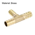 thumbnail image 4 of Uxcell Reducing Barb Hose Fitting Tee T Shape Pipe Connector Brass 2Pcs 3/8", 3/8", 5/16", 4 of 6