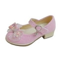 thumbnail image 3 of Zanarzt Toddler Girls Shoes Sandals Girls Dress Shoes Toddler Flower Girl Low Heels Mary Jane Flat for School Wedding(Little/Big Kid) Pink,US 13, 3 of 8