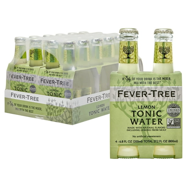 (24 Bottles) FeverTree Lemon Tonic Water, 6.8 Fl Oz