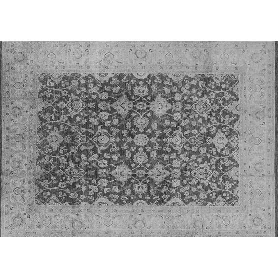 Ahgly Company Indoor Rectangle Oriental Gray Industrial Area Rugs, 8' x 10'