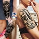 thumbnail image 5 of RV 12 Leones Tribales, Tigres, Tatuajes Temporales Negros para Hombres y Mujeres, Calaveras Aterradoras de Halloween, Pegatinas Falsas de Tatuaje de Pandillas Negras para Niños, Pequeños Tatuajes Real, 5 of 5