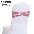 thumbnail image 2 of 10 Uds. Fajas para sillas, bandas elásticas de LICRA con lentejuelas, decoración de lazos decorativos para decoración de fundas para sillas de casa, fiesta de boda, 2 of 5
