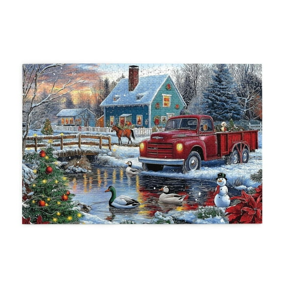 500 Piece Christmas Landscape Jigsaw Puzzle For Adults Relaxing & Challenging Puzzle Game Home Decor & Unique Gift Idea