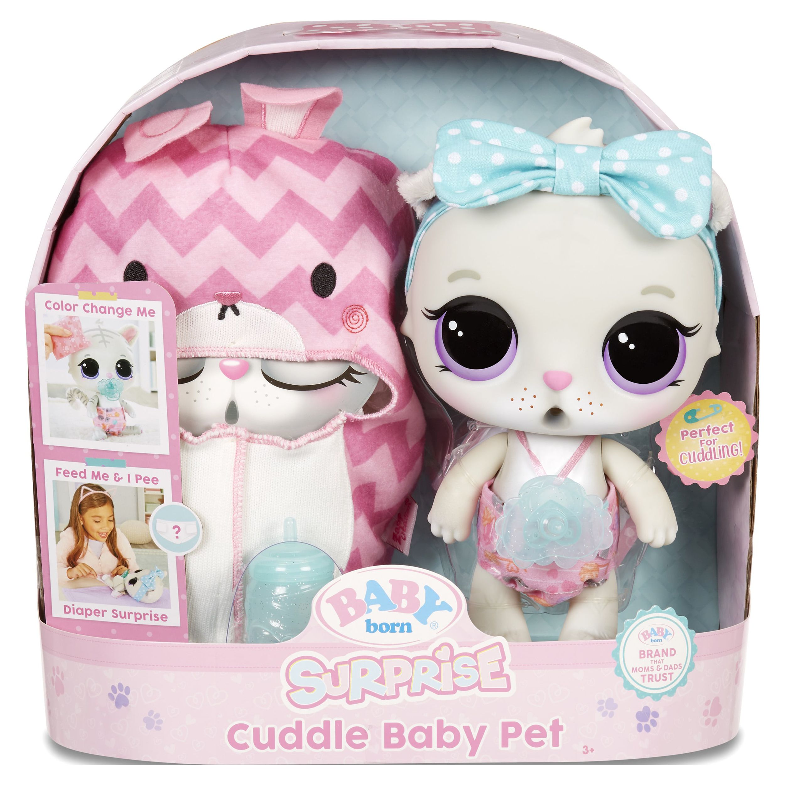 Baby Born 12" Surprise Cuddle Baby Pet Kitty Really Drinks & Pees Plush Toy - image 3 of 6