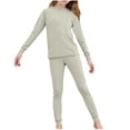 thumbnail image 3 of Loopsun Girls Long Sleeve Round Neck Shirts with and Pants Thermal Loungewear Outfit Green, 11-12 Years, 3 of 5
