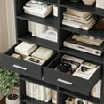thumbnail image 4 of Homfa 7-Tier Bookcase with 2 Drawers, 72.8" H Double Wide Bookcase with 4 Adjustable Shelves for Study Office Living Room, Black, 4 of 7