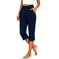 thumbnail image 2 of Pedal Pushers for Women Tummy Control High Waisted Cropped Pants Lightweight Comfy Soft Gym Pants Capri Yoga Pants, 2 of 6