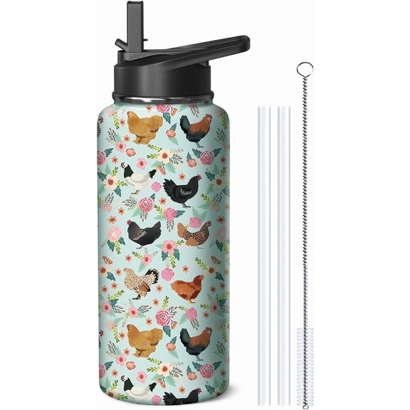 32oz Cat Water Bottle with Handle & Straw, Insulated Stainless Steel Travel Tumbler, Coffee Mug for Women - Ideal Gift for Mother''s Day, Birthday, Christmas