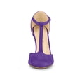 thumbnail image 6 of BLISSFUL STEP Women's Shoes Round Toe Stiletto Heel T-Strap Sandals Purple 6.5, 6 of 7