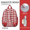 thumbnail image 5 of Red and White Checkered Backpack Backpack for School,Cute School Bag,Schoolbag with Adjustable Shoulder Straps & Padded Back,13.8"x11.4"x6", 5 of 6