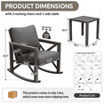 thumbnail image 3 of UDPATIO 3-Piece Metal Patio Rocking Chair Set with 2 Outdoor Rockers, 6.5-Inch Olefin Cushions and Coffee Table, 350 lb Capacity, Gray, 3 of 9