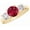 Ruby, variant on 1-6 Carat Round 14K Yellow Gold LAB GROWN 3 Stone Gemstone & LAB GROWN Diamond Three Stone Engagement Ring (Ruby Center AAAA Heirloom Quality) Ruby 3 Carat Size: 8.5