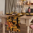 thumbnail image 2 of Orange Black African Women Short Table Runner 60 Inches Long,Ethnic Tribe Giraffe Vintage Cotton Linen Table Runners Dresser Scarves,Tabletop Scarf Furniture Cover for Home Dinner Party Decor 13"x60", 2 of 8