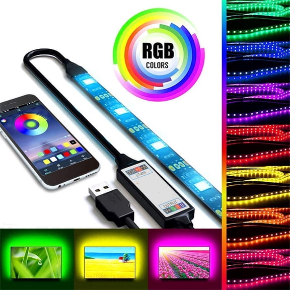 LED Strip USB LED Light Strip Bluetooth RGB 5050 Color Change TV Backlight Strip Smartphone Application Control for Indoor Outdoor Decoration