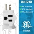 thumbnail image 4 of Maximm 3-Outlet Adapter Plug, Splitter Plug Outlet Expands Single Outlet Into 3 Outlets, Portable Wall Outlet Adapter Perfect for Travel and Cruise Ship Essentials, 3-Prong, UL Listed, White, 4 of 7