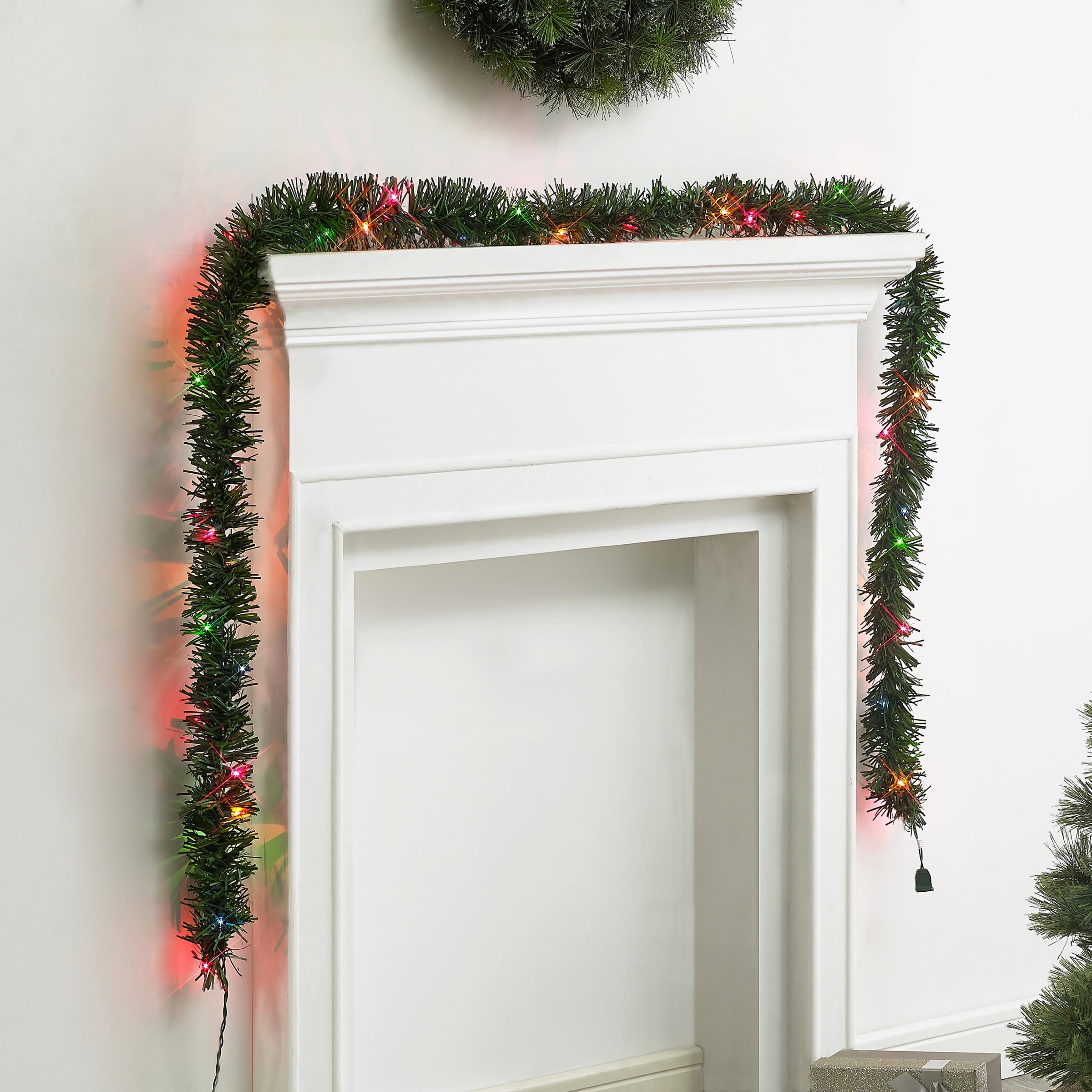 Holiday Time Pre Lit Pine Garland Multicolor Easy