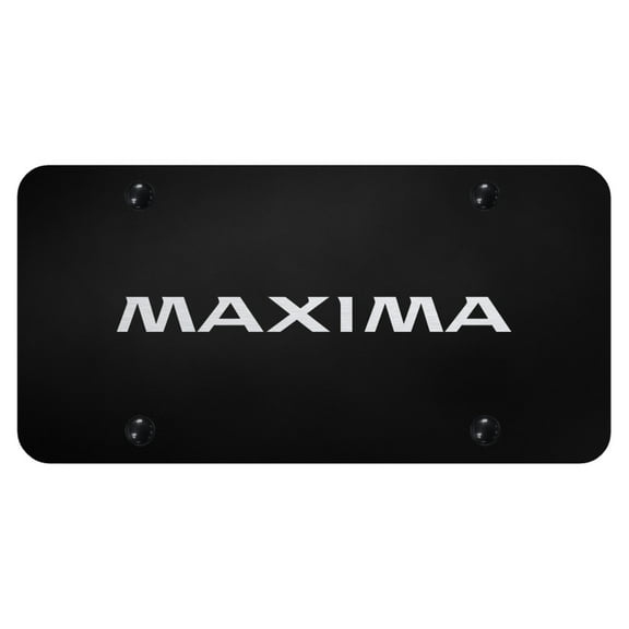 Nissan Maxima Laser Etched Logo License Plate (Black)
