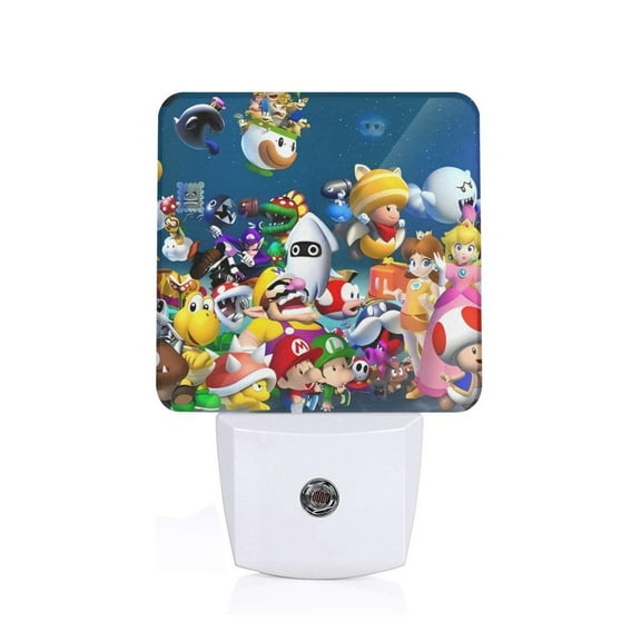 Saiise Mario Print LED Night Light for Bathroom,Hallway,Bedroom,Kids Room,Stairway-US