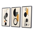 thumbnail image 3 of Designart "Minimal Circular Geometric Art V" Modern Geometric Framed Wall Art Set Of 3 - Beige Abstract Frame Canvas Set For Living Room Decor, 3 of 6