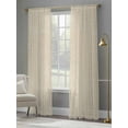 thumbnail image 4 of Vintage Cream Sheer Curtains 108 Inch Length 2 Panels Set for Living Room/Bedroom, Farmhouse Retro Beige Solid Color Semi Curtain Sheers Drapes Rod Pocket Curtains Window Treatment Set 52''x108''x2, 4 of 7