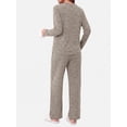 thumbnail image 4 of MOSHU Pajama Sets for Women Casual Two Piece Lounge Sets Soft Long Sleeve Tops and Long Pants Comfy Sleepwear fall Outfits, 4 of 11
