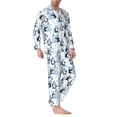 thumbnail image 2 of Picia Playful Penguins and Snowmen Pattern Men’s Long-Sleeve Sleepwear Set - Soft 2-Piece Loungewear with Pockets, Comfy PJs for Relaxing Nights-X-Large, 2 of 7