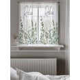 thumbnail image 5 of Green Eucalyptus Leaves Tier Curtains 45 Inch Length,Sheer Curtains for Bedroom Living Room,Summer Botanical Vintage Wooden Rod Pocket Voile Drapes Kitchen Curtains Small Window 27.5"x45" 2 Panels, 5 of 7