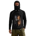 thumbnail image 7 of SEANATIVE Men's Fishing Rash Guard, Sun Protection Long Sleeve Fishing Shirt Pullover with Mesh Face Mask Sun Protective Shirt Summer Outfits for Outdoor, L, Horse Pattern Black, 7 of 7