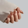 thumbnail image 2 of Press On Nails BtartBox Almond con diseño de líneas doradas en 3D, 2 of 7