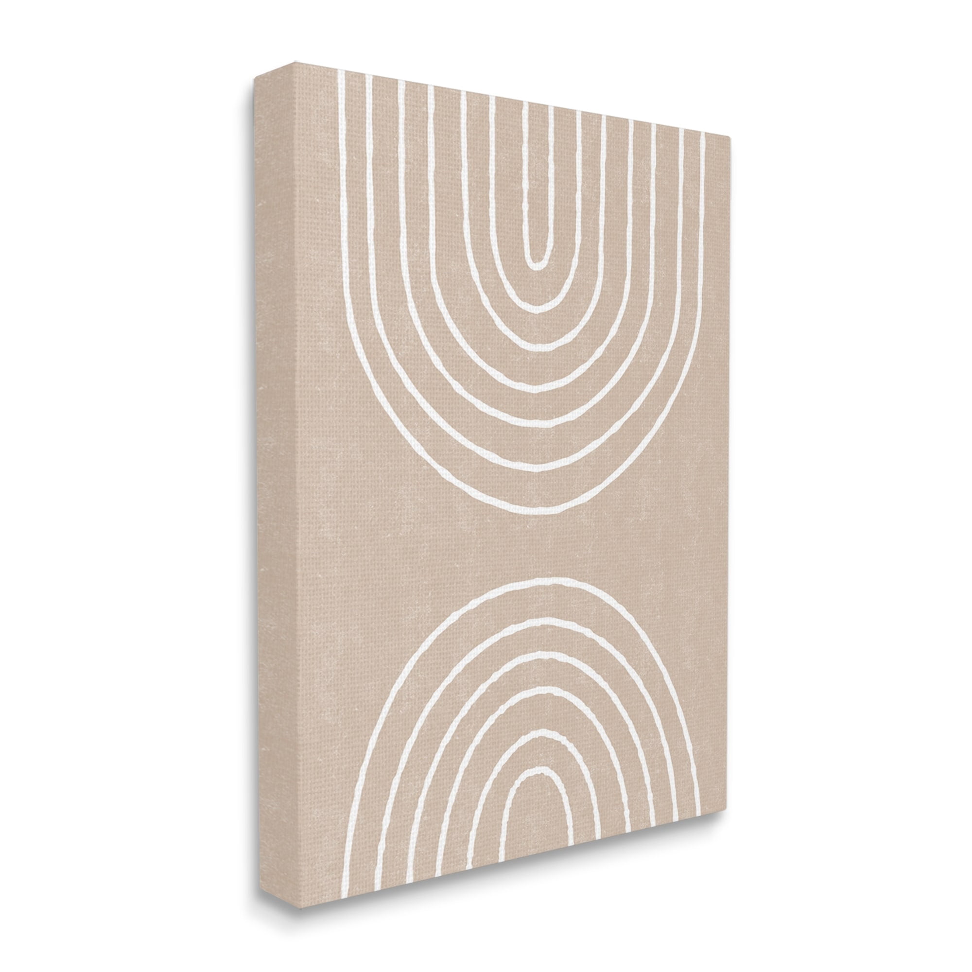 Stupell Asymmetrical Mirrored Beige Arches Abstract Painting Gallery Wrapped Canvas Print Wall Art