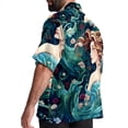 thumbnail image 3 of Mermaid Men's Short Sleeve Poplin Shirt with Spread Collar Tops, Casual Printed Button Down, Summer Beach Shirt for Men - Unisex, Stylish Men's Shirts, 3 of 6