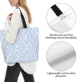 thumbnail image 3 of Fotbe Gray White Floral Bolsa Tote Estética de Lona con Estampado para Mujer - Bolsa Reutilizable de Hombro Casual para Vacaciones, Compras, Trabajo y Gimnasio, 3 of 8