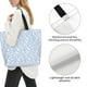thumbnail image 3 of Balery Gray White Floral Bolsa Tote Estilo Estético con Cremalleras, Bolsa de Hombro, Bolsa de Compras Grande y Plegable, 3 of 8