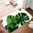 thumbnail image 5 of 1pc Monstera Leaves Pattern Absorbent Non-Slip Bathroom Thickened Flannel Rug Decor,Soft,Quick Drying,Suitable For Indoor/outdoor Use,Bathrooms,Bedrooms,Kitchens,Terrace,Laundry Rooms,16"x24", 5 of 9