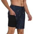 thumbnail image 2 of Balery Copper-Gold Gloss Outline Lily Flower Bañador para hombre, shorts de playa de secado rápido con entrepierna y forro de compresión-3X-Large, 2 of 6